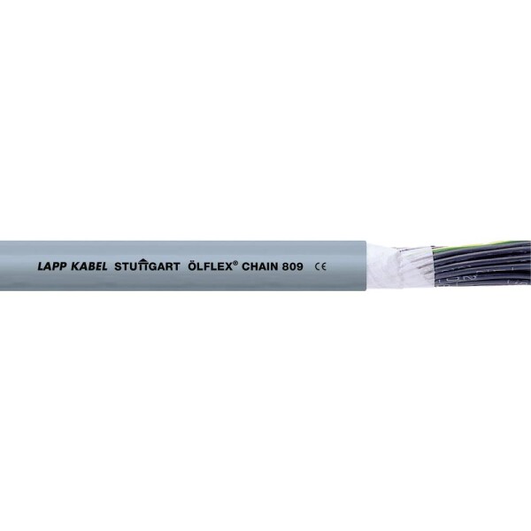 LAPP 1026714/500 vedenie ťažnej reťaze ÖLFLEX® CHAIN 809 18 G 0.75 mm² sivá 500 m; 1026714/500