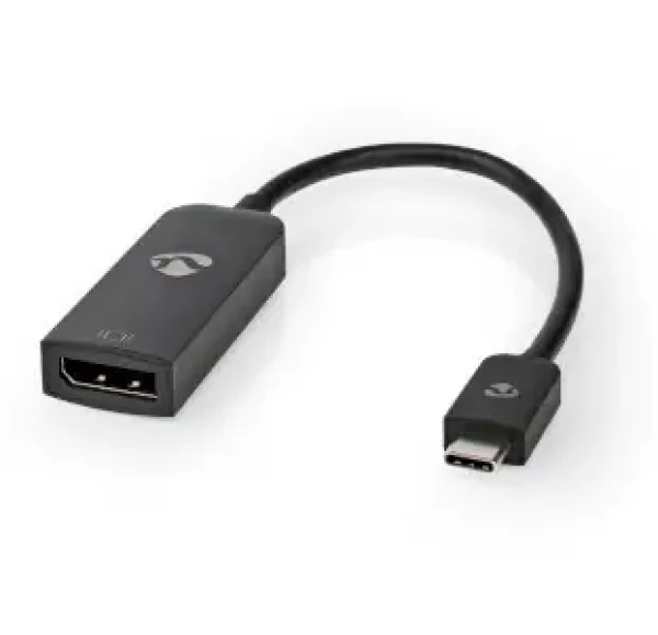 Nedis USB-C - DisplayPort čierna / Adaptér / USB 3.2 Gen 1 / 8K 30Hz / 0,20 m (CCGB64353BK02)