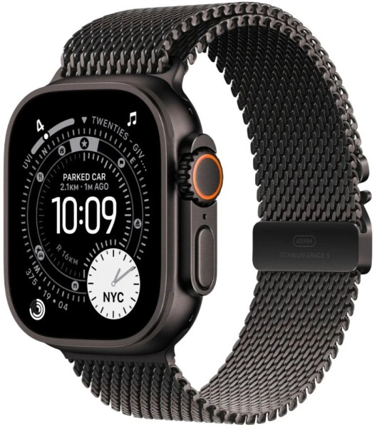 Apple Watch Ultra 3 GPS + Cellular 49mm Black Titanium / Titanium Milanese Loop M Čierny (MF1Q4QP/A)