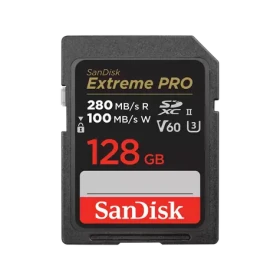 SanDisk Extreme PRO SDXC 128GB / Pamäťová karta / Class 10 / UHS-II U3 / V60 / čítanie: 280 MB/s / zápis: 100 MB/s (SDSDXEP-128G-GN4IN)