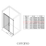 CERANO - Sprchovací kút Lantono - ľavá - 8 mm - Soft-Close - chróm, mliečne sklo - 130x100 - posuvný CER-665362