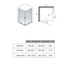 H K - Sprchovací kút BLACK SAFIR A2 100cm s dvoma jednokrídlovými dverami SE-BLACKSAFIRA2100