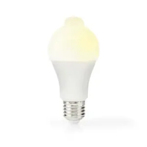 Nedis LED žiarovka E27 / A60 / 4.9 W / 470 lm / 3000 K / biela / Retro štýl / Matné / Detekcia pohybu / 1 ks (LBPE27A601)