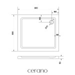 CERANO - Sprchová vanička obdĺžniková Soto - akrylát - biela lesklá - 90x80x5 CER-425551