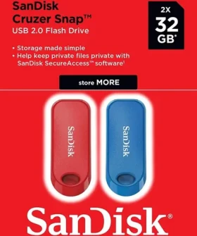 SanDisk Cruzer Snap 32 GB červená amp; modrá 2 ks / Flash Disk / USB 2.0 (SDCZ62-032G-G46TW)