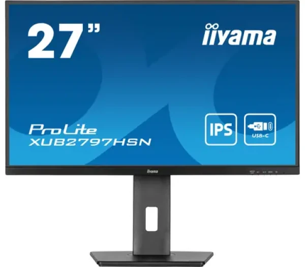 27" IIYAMA ProLite XUB2797HSN-W2 biela / IPS / 1920x1080 / 16:9 / 1ms / 1000:1 / 300cd / repro / HDMI / DP / USB-C (XUB2797HSN-W2)