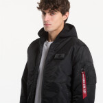 Bunda Alpha Industries MA-1 Zip Hood Backprint Black/ Reflective XL