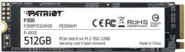 Patriot PATRIOT P300 512GB M2 2280 PCIe SSD