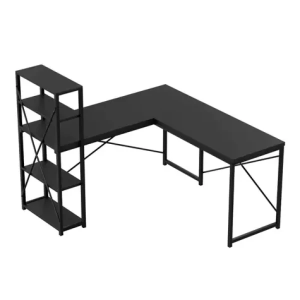 Mark Adler Leader 5.9 čierna / Pracovný rohový stôl / výška 75 cm (MA-LEADER 5.9 BLACK)