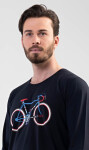 Pánske dlhé pyžamo Old bike tmavě modrá XL
