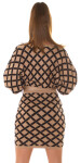 Sexy wrap look knit dress with belt BEIGE Einheitsgroesse