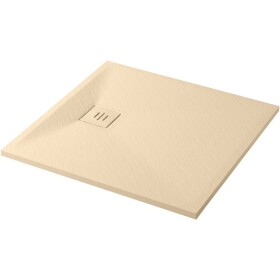 CERANO - Sprchová vanička štvorcová Pablo - SMC/minerálny kompozit - štruktúrovaná ivory - 90x90x3 CER-481387