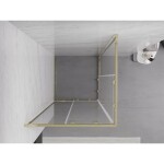 MEXEN - Exo štvorcový posuvný sprchovací kút 95 x 95, transparent, zlato 8111-095-095-50-00