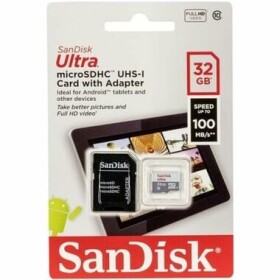 SanDisk Ultra microSDHC 32GB + adaptér / Class 10 / UHS-I / čítanie: až 100MBs (SDSQUNR-032G-GN6TA)