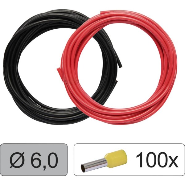 Quadrios 25CW131 jeden drôt, LiFY, 6.0 mm², červená, čierna, 1 sada; 25CW131