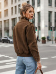 Dámska semišová bunda / bomber TY5578 Tmavo hnedá - Fashion Street S tmavě hnědá