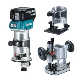 Makita DRT50RTJX2 / Aku Frézka s príslušenstvom / 18V / 2x5.0Ah / Li- ION / 10.000-30.000 ot-min / Upínanie hriadeľa 6-8mm (DRT50RTJX2)
