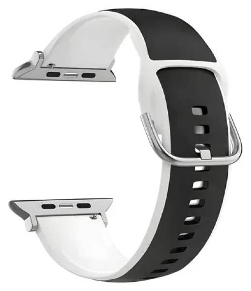 Beline Silico Leather čierno-biela / Remienok pre Apple Watch / 42/44/45/49 mm / silikón/eko-koža