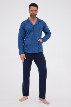 Cornette pyžamo 114/78 dlhé/r S-2XL pánske bez zipsu džínovina XXL
