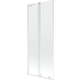 MEXEN/S - Velar L dvojkrídlová posuvná vaňová zástena 80 x 150, transparent, biela 896-080-003-01-20