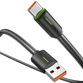 USAMS US-SJ732 YR Series čierna / Kábel / USB-C/USB-C / 1 m / 3 A / 480 Mbps (SJ732USB01)