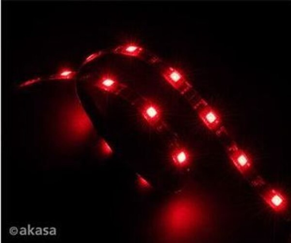 Akasa AK-LD02-05RD Vegas LED strip light / LED žiarivka / 15xLED / 12V / 60cm / červená / dopredaj (AK-LD02-05RD)