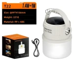 Superfire T22 / Kempingová lampa / 90 lm / IP43 / USB-C / solárny panel (T22)
