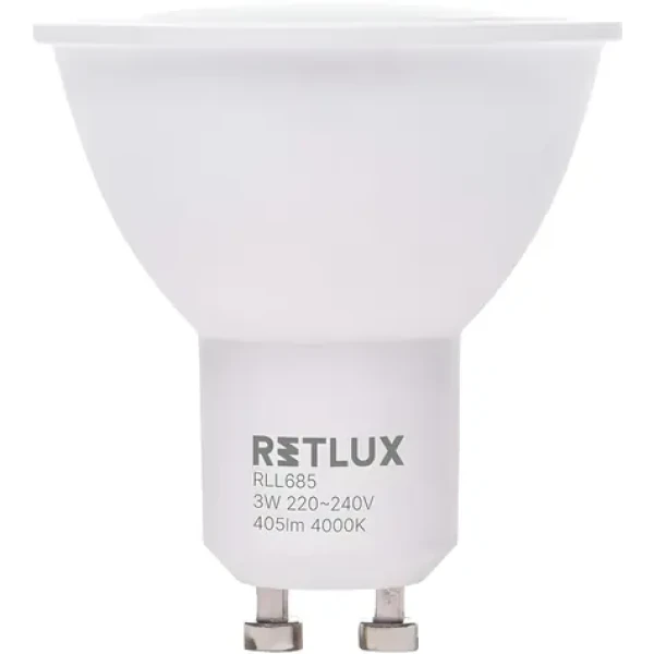 Retlux RLL 685 / Žiarovka LED / GU10 / 3W / 405 lm / 6500K - denná biela