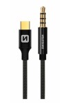 Swissten TEXTILE Audio adaptér USB-C - 3.5mm jack 1.5m čierna (73501303)