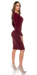 Sexy KouCla Ribbed Knit Dress with Sexy V-Neck Einheitsgroesse