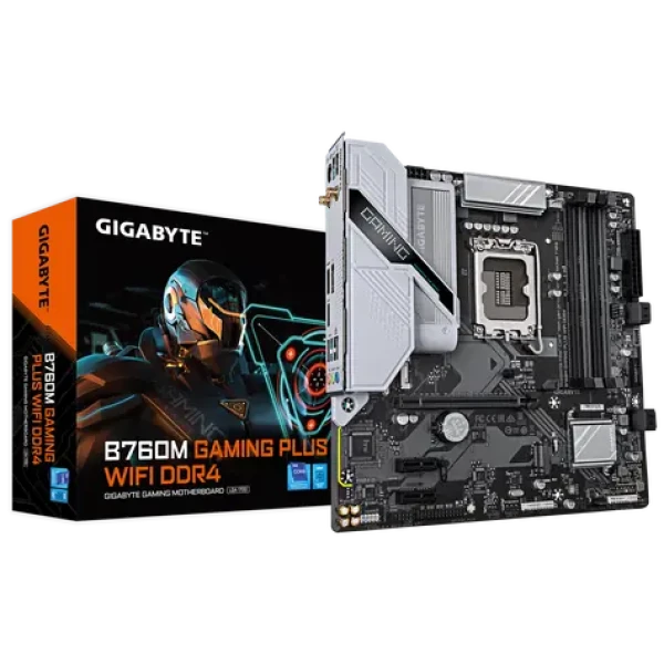 GIGABYTE B760M GAMING PLUS WIFI / B760M / LGA 1700 / 4x DDR4 / PCIEx16 / GLAN / mATX (B760M G P WIFI DDR4)