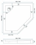 REA/S - Sprchovací kút DIAMOND 90x90 - matná čierna + sprchova vanička Diamond, biela KPL-05622