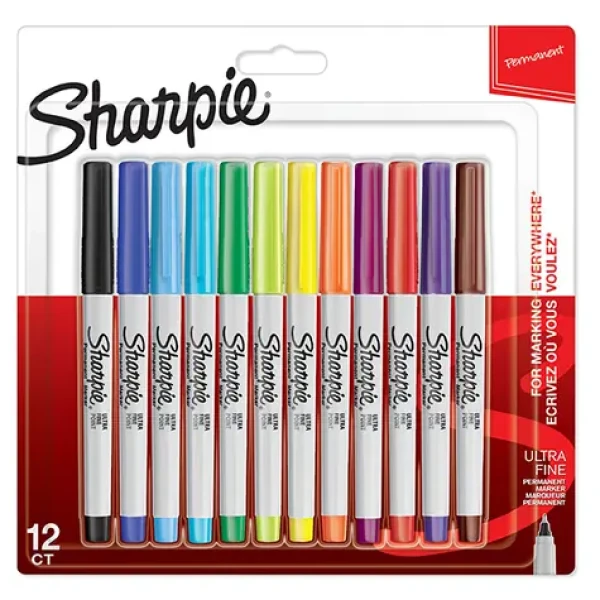 Sharpie Ultra Fine Popisovač permanentný mix farieb 0.5mm 12ks (2065408)