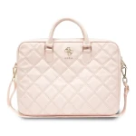 Guess PU Quilted 4G Metal Logo Computer Bag 15/16 ružová (57983117872)