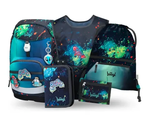 BAAGL SET 5 Airy PLUS Chill: batoh, peračník, vrecko, zástera, peňaženka (A-36157)