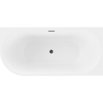 MEXEN/S - Mia vaňa voľne stojaca rohová pravá 160 x 75, biela, sifón a prepad čierna 52691607500P-70