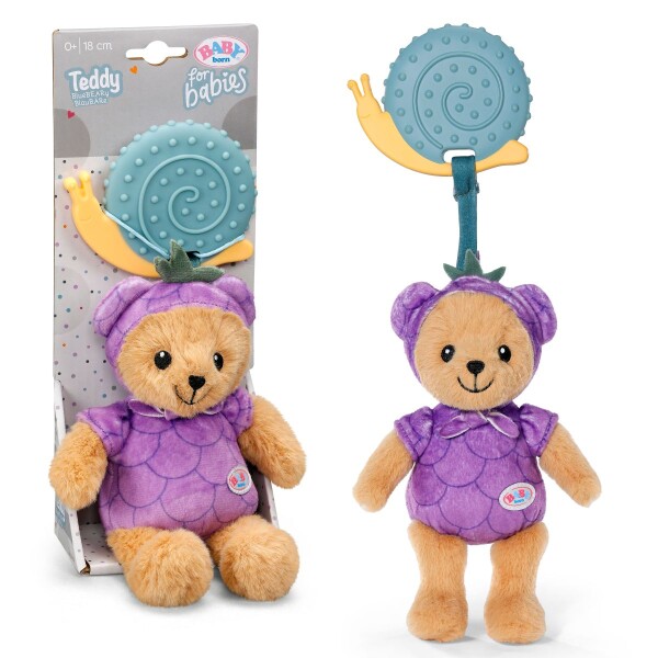 BABY born for babies Medvedík Teddy čučoriedka 18 cm