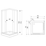 KERRA - Sprchovací kút Čierny Pixel SQ 90 (s vaničkou) 5907548118356