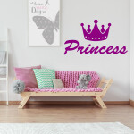 Veselá Stena Samolepka Princess Farba: černá, Veľkosť: 40 x 23 cm