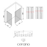 CERANO - Sprchová zástena Walk-in Crystal TL/P - 8 mm - bezvzperový systém - biela matná, ryhované sklo - 90x80x200 CER-8050BD5506