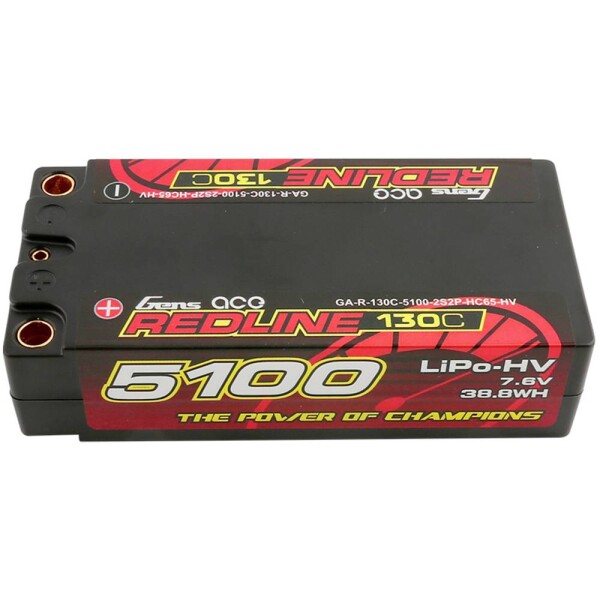 Gens ace akupack Li-Pol 7.6 V 5100 mAh Počet článkov: 4 130 C Hardcase; B-RL-130C-5100-2S2P-HC-65-HV