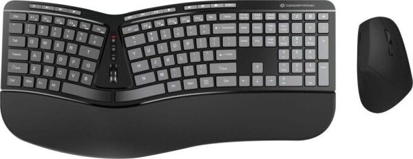 Conceptronic CONCEPTRONIC Wireless Keyboard+Mouse,ergo,Layout US sw