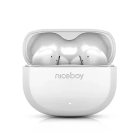 Niceboy Pins 4 biela / Bezdrôtové slúchadlá s mikrofónom / ANC / Bluetooth 6.0 / IPX4 / nabíjacie púzdro (pins-4-white)