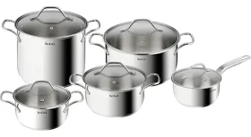 TEFAL Intuition B864SA74 10 ks / Sada riadu / nerezová oceľ / 4X hrniec / 5x pokrievka (B864SA74)