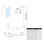 POLYSAN - ESCA WHITE MATT jednodielna sprchová zástena na inštaláciu k stene, dymové matné sklo, 1000 ES1410-03