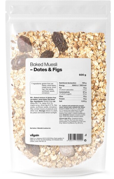 Vilgain Pečené müsli – 3× Datle & figy 600 g