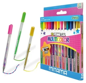 MITAMA 63818 Glitter-Fluo-Rainbow / Gélové perá / 13 ks / hrot 1 mm (63818)