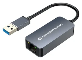 Conceptronic USB adaptér na 2,5 G Ethernet šedá / Sieťová karta / USB 3.0 / 2500 Mbit/s / Wake-on-LAN (ABBY12G)