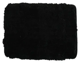 MSV MICROFIBER čierna / Kúpeľňová predložka / 50 x 70 cm / polyester / protišmyková