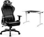Diablo Chairs X-ONE 2.0 NORMAL czarny + EGON 1100 Białe 110 cmx60 cm